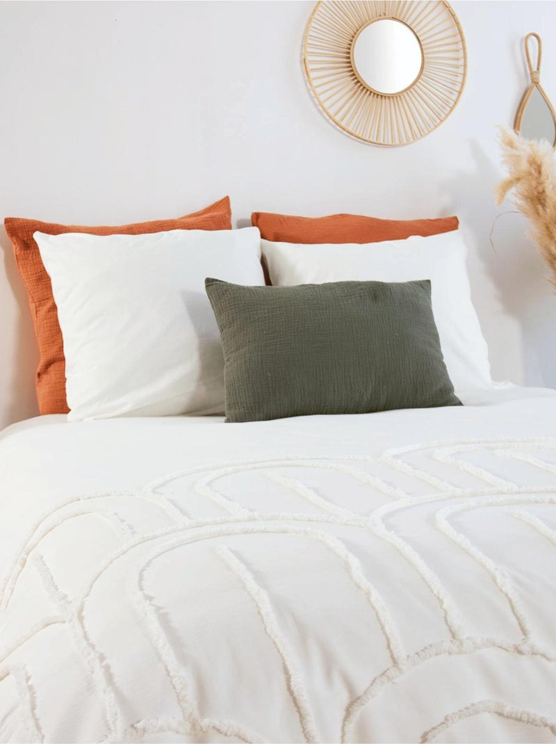 Parure de lit 3 pièces en coton tufté Blanc - Kiabi