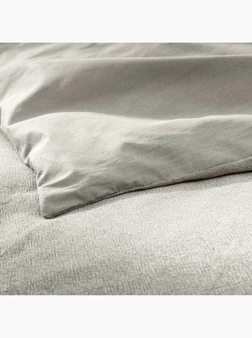 Parure de lit 3 pièces en fils teints lavés unis – meline - Kiabi Parure de lit 3 pièces en fils teints lavés unis – meline - Kiabi