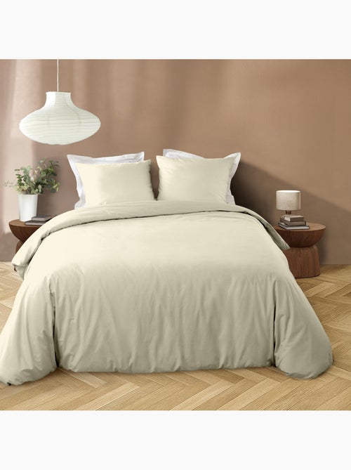 Parure de lit 3 pièces en microfibre unie lavée housse + taies - Kiabi