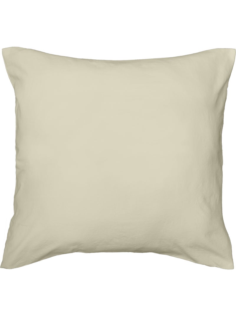 Parure de lit 3 pièces en microfibre unie lavée housse + taies Beige clair - Kiabi