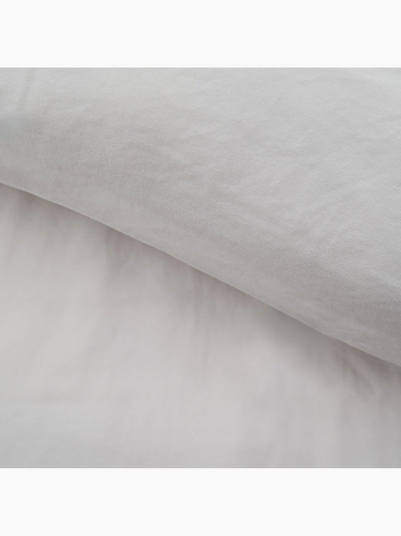 Parure de lit 3 pièces en microfibre unie lavée housse + taies Blanc - Kiabi