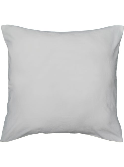 Parure de lit 3 pièces en microfibre unie lavée housse + taies - Kiabi
