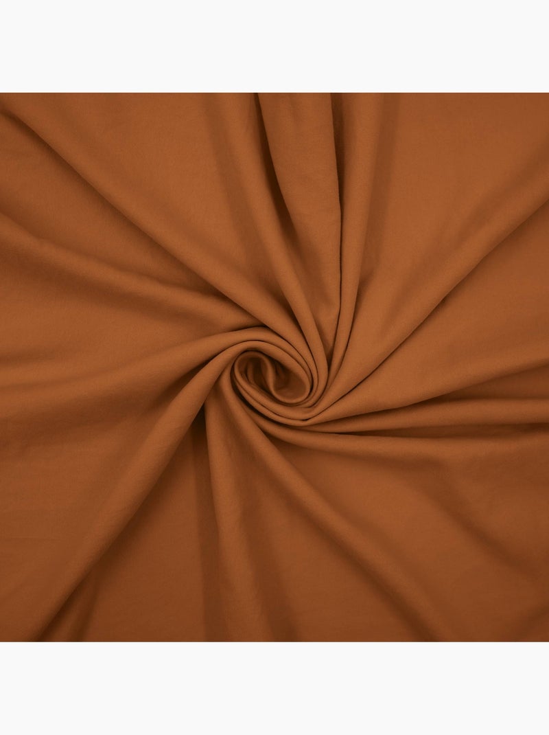 Parure de lit 3 pièces en microfibre unie lavée housse + taies Marron clair - Kiabi