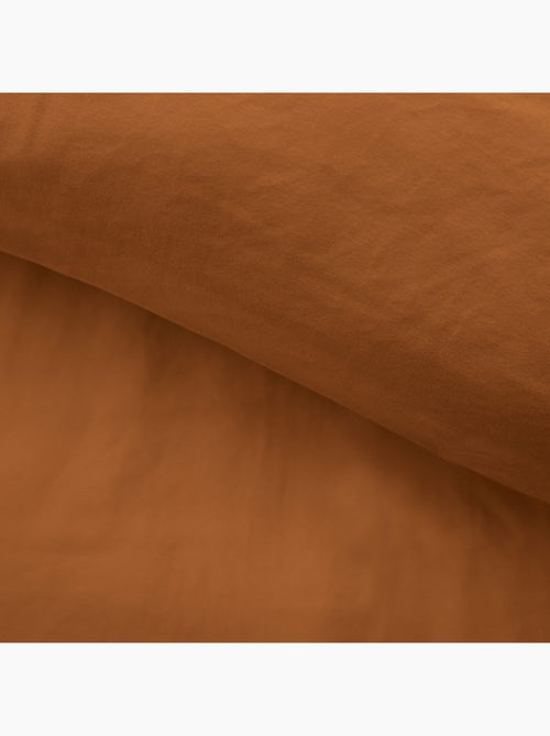 Parure de lit 3 pièces en microfibre unie lavée housse + taies - Kiabi