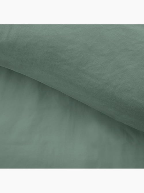 Parure de lit 3 pièces en microfibre unie lavée housse + taies - Kiabi