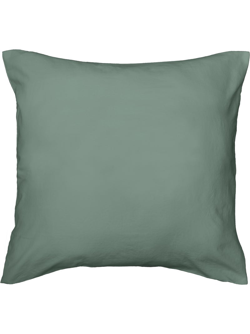 Parure de lit 3 pièces en microfibre unie lavée housse + taies Vert - Kiabi