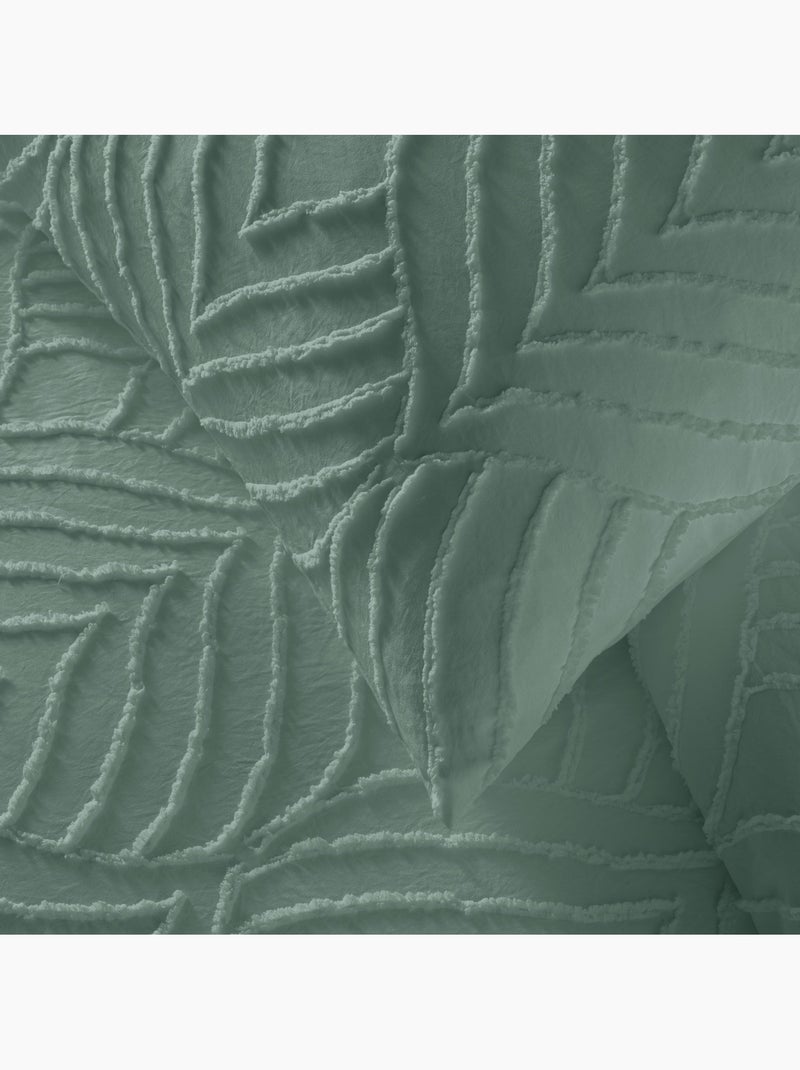 Parure de lit 3 pièces tufté Vert - Kiabi
