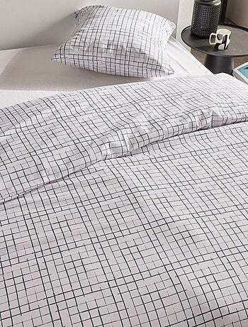 Parure de lit à carreaux - 2 personnes