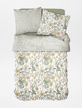 Parure de lit à imprimé fleuri - 2 personnes