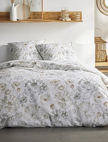 Parure de lit à imprimé fleuri - 2 personnes