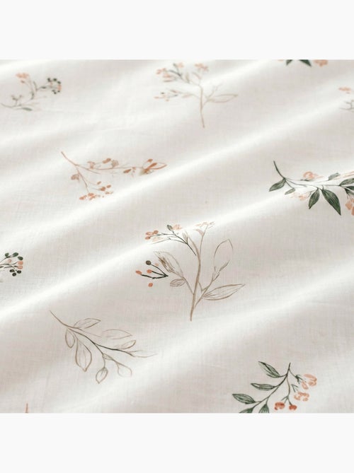 Parure de lit à motif floral, 100% coton. - Kiabi