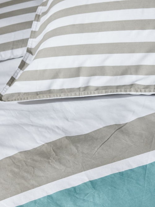 Parure de lit à rayures - 2 personnes - Kiabi