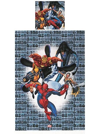 Parure de lit 'Avengers' – 100% coton imprimé super-héros bleu – AVENGERS