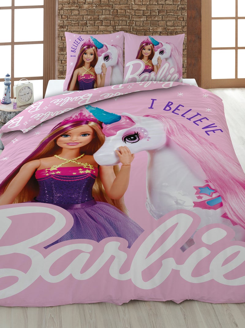Parure de lit 'Barbie' - 1 personne Rose - Kiabi