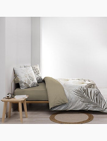 Parure de lit bastille - housse de couette + drap-housse beige