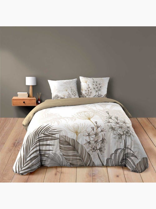 Parure de lit bastille - housse de couette + drap-housse beige - Kiabi