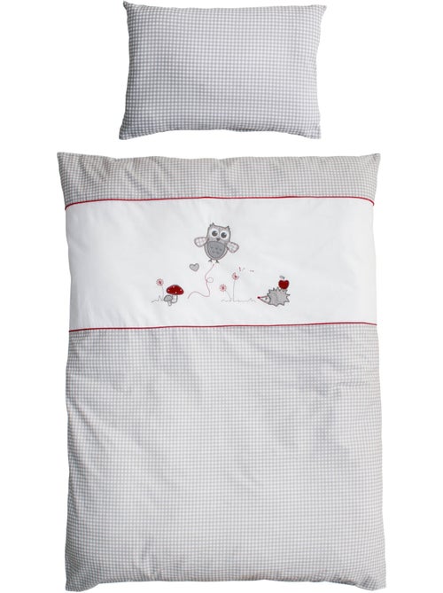 Parure de lit bébé en coton imprimé hibou 'Adam et Eule' ROBA - Kiabi