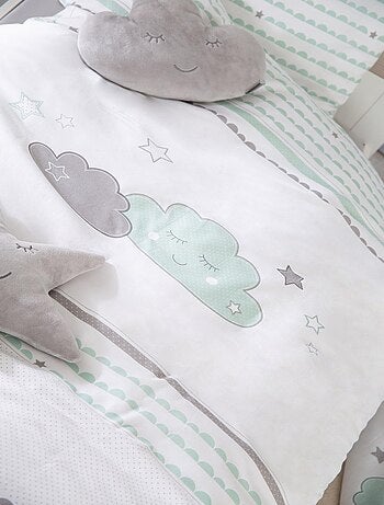 Parure de lit bébé en coton imprimé nuage 'Happy Cloud' ROBA