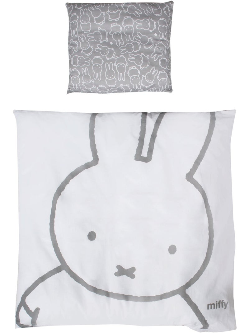 Parure de lit bébé réversible en coton miffy® ROBA Gris Blanc - Kiabi