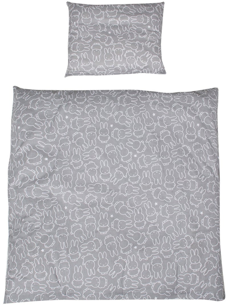 Parure de lit bébé réversible en coton miffy® ROBA Gris Blanc - Kiabi