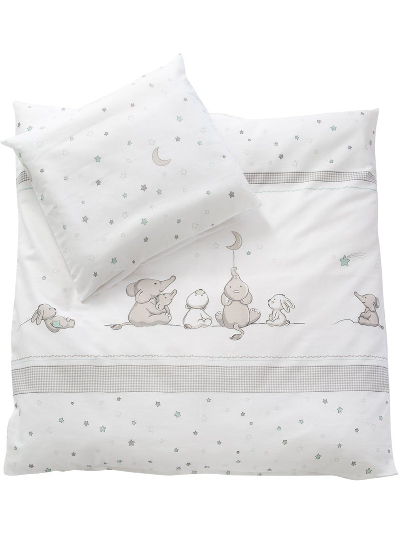 Parure de lit bébé réversible en coton 'Sternenzauber' ROBA Blanc Gris Bleu - Kiabi