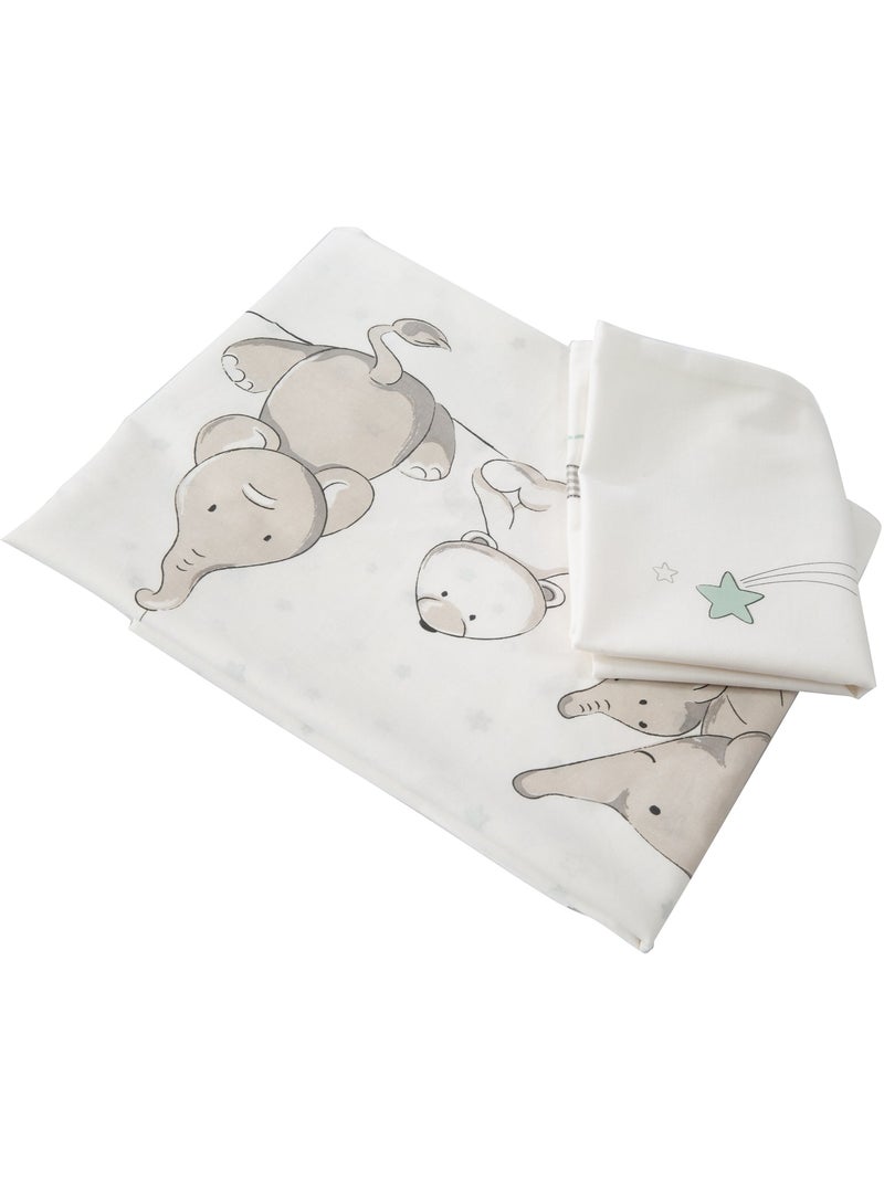 Parure de lit bébé réversible en coton 'Sternenzauber' ROBA Blanc Gris Bleu - Kiabi