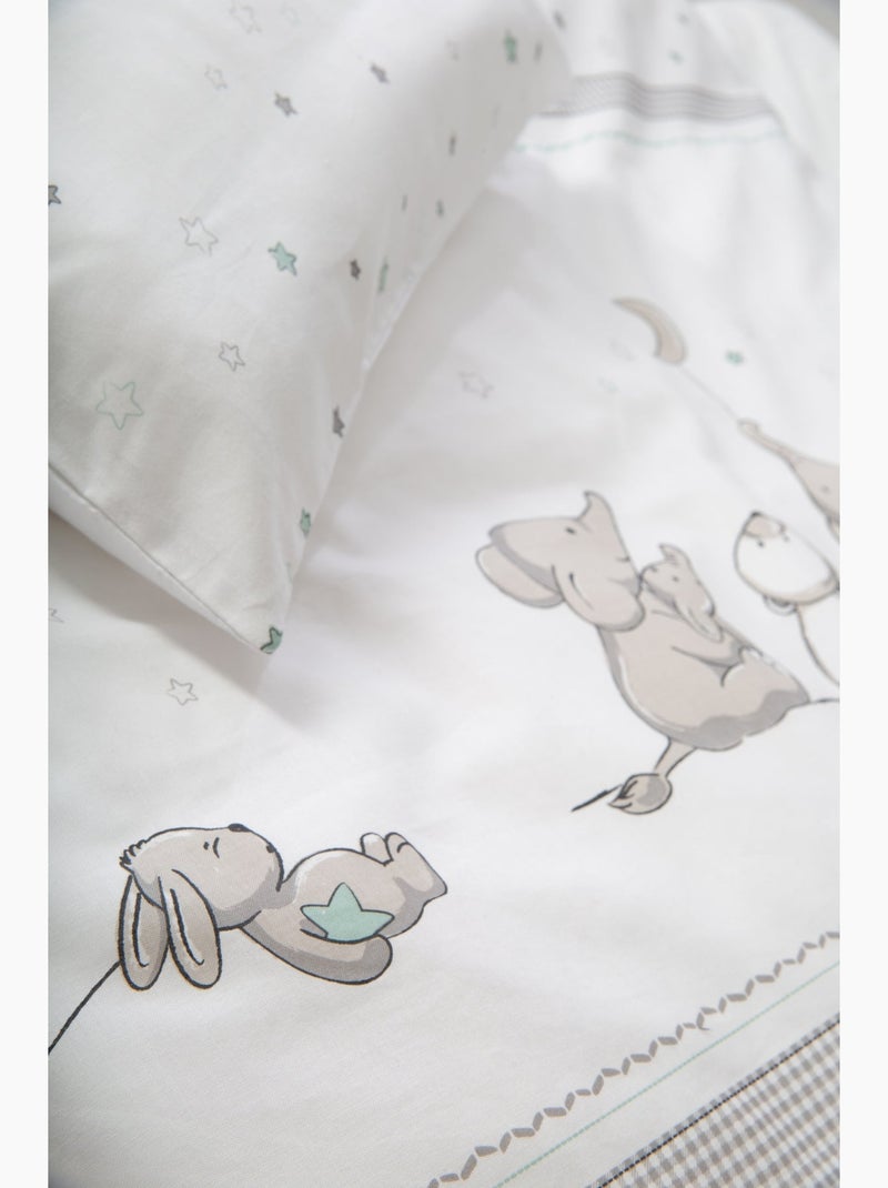 Parure de lit bébé réversible en coton 'Sternenzauber' ROBA Blanc Gris Bleu - Kiabi