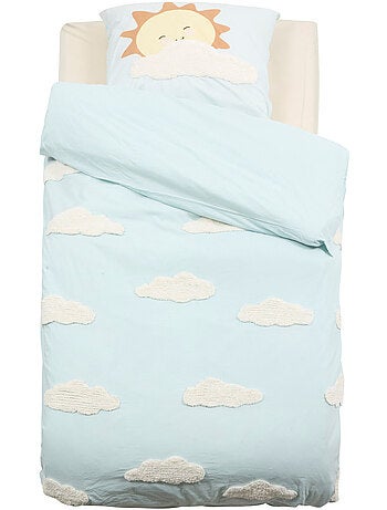 Parure de lit clair imprimé nuages tufy