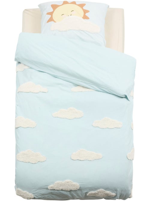 Parure de lit clair imprimé nuages tufy - Kiabi Parure de lit clair imprimé nuages tufy - Kiabi