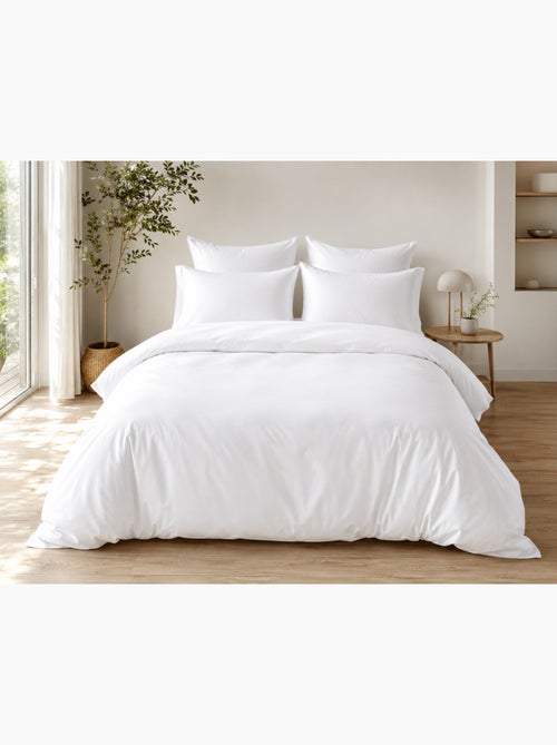 Parure de lit complète - 100% coton 57 fils - drap-housse + 4 taies - Kiabi