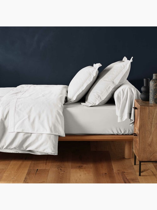 Parure de lit complète - 100% coton 57 fils - drap-housse + 4 taies - Kiabi