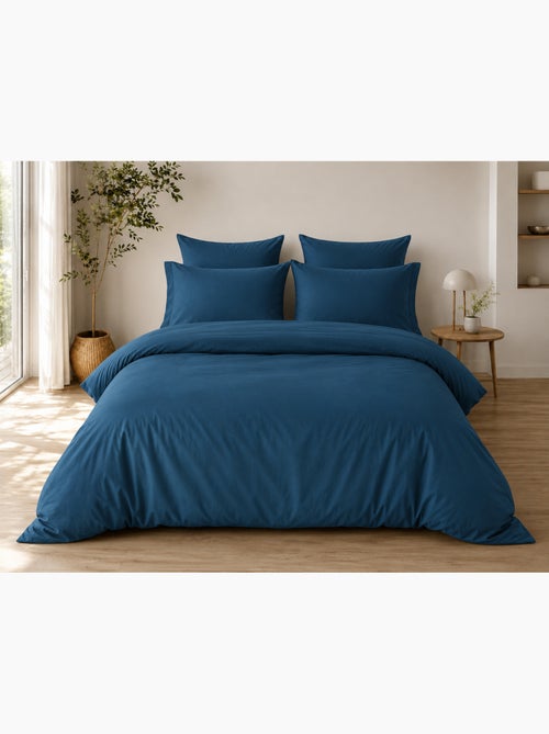 Parure de lit complète - 100% coton 57 fils - drap-housse + 4 taies - Kiabi