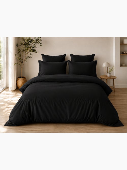 Parure de lit complète - 100% coton 57 fils - drap-housse + 4 taies - Kiabi