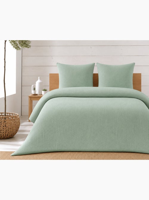 Parure de lit complète – 2 taies 63x63 cm + drap housse - Kiabi Parure de lit complète – 2 taies 63x63 cm + drap housse - Kiabi