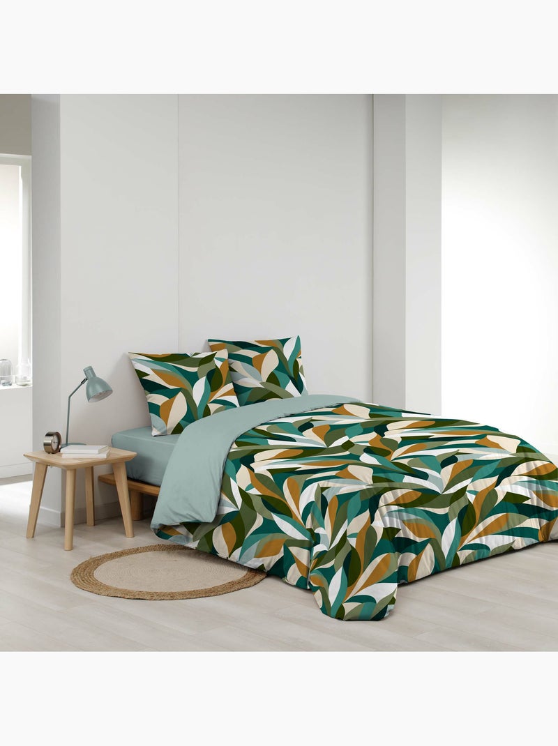Parure de lit coton 42 fils imprimé swany + 2 taies Vert - Kiabi