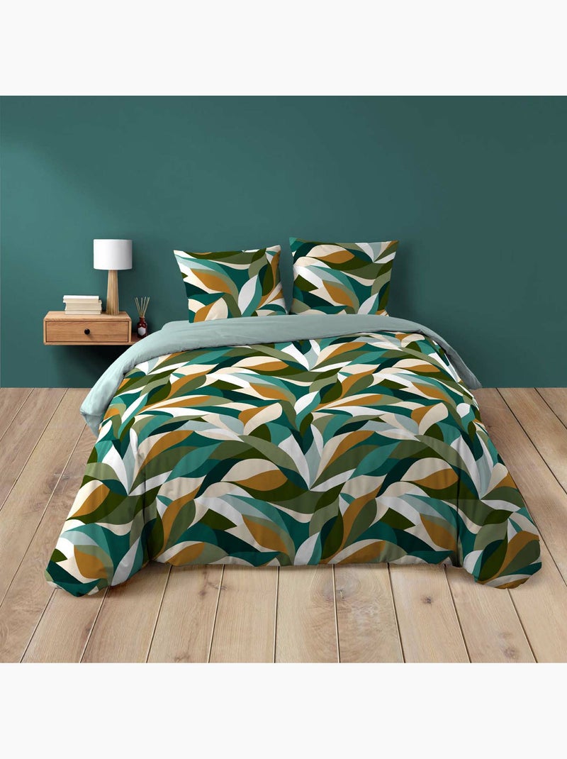 Parure de lit coton 42 fils imprimé swany + 2 taies Vert - Kiabi