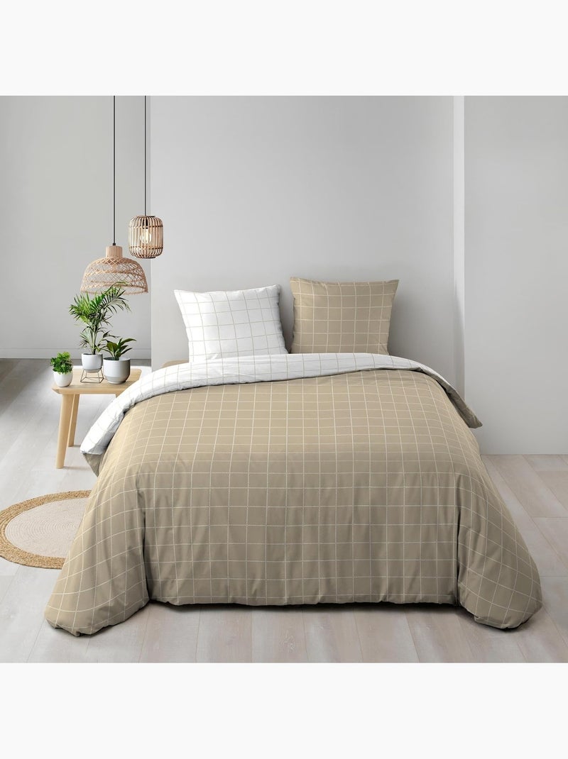 Parure de lit coton cadria douceur d'intérieur Beige - Kiabi