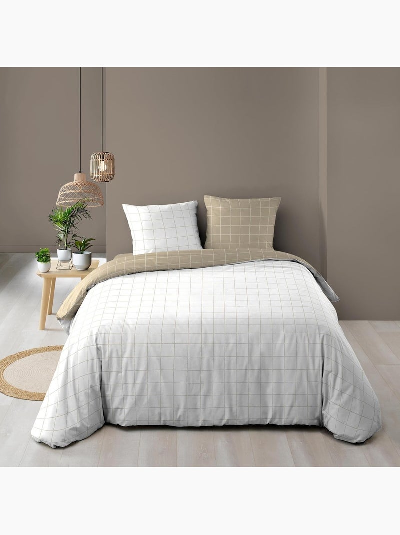 Parure de lit coton cadria douceur d'intérieur Beige - Kiabi
