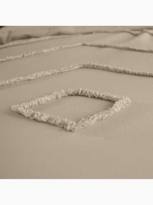 Parure de lit coton lavé tuftée géométrique - Kiabi Parure de lit coton lavé tuftée géométrique - Kiabi