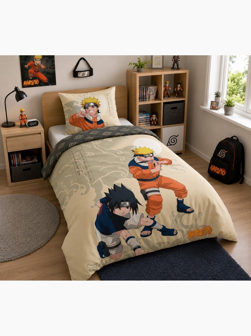 Parure de lit coton lyo naruto Noir - Kiabi