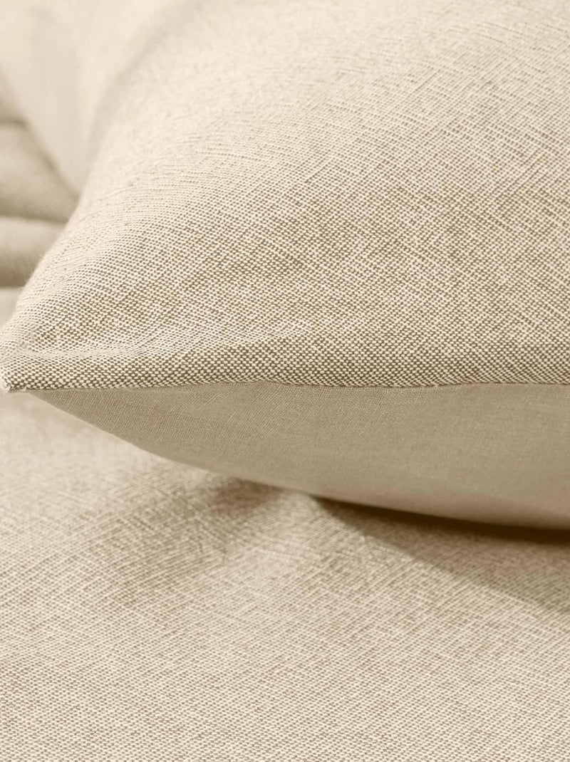 Parure de lit Coton Meline Douceur d'Intérieur Beige - Kiabi