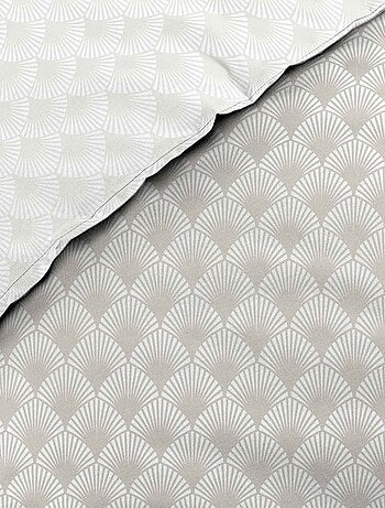 Parure de lit coton motif feuillage double face imprimée