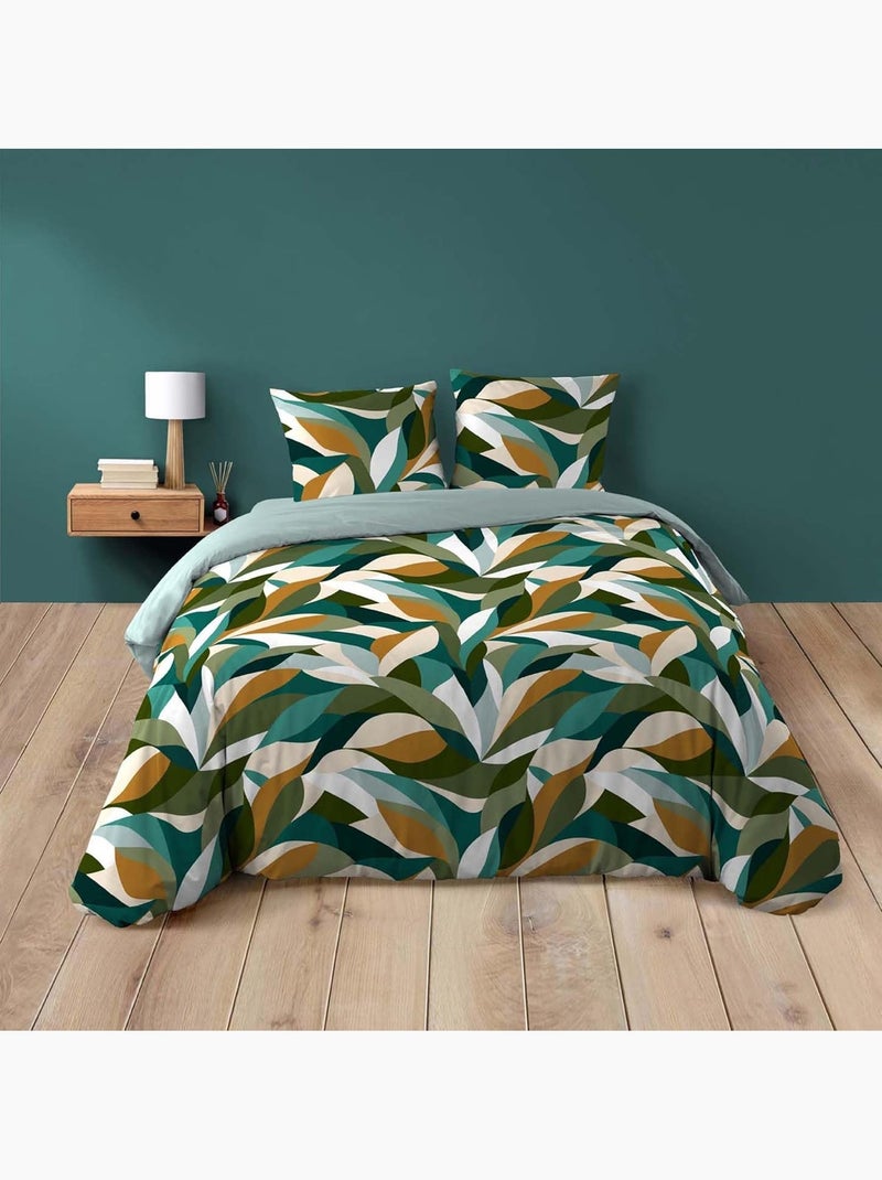 Parure de lit coton swan douceur d'intérieur Vert - Kiabi