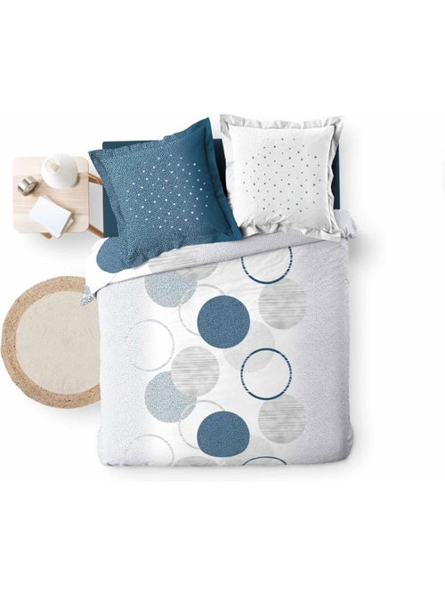 Parure de lit coton voie lactee bleu douceur d'intérieur - Kiabi
