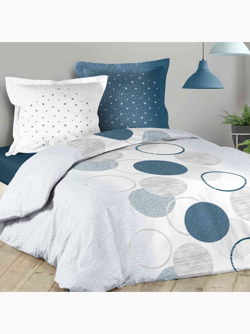 Parure de lit coton voie lactee bleu douceur d'intérieur Bleu - Kiabi