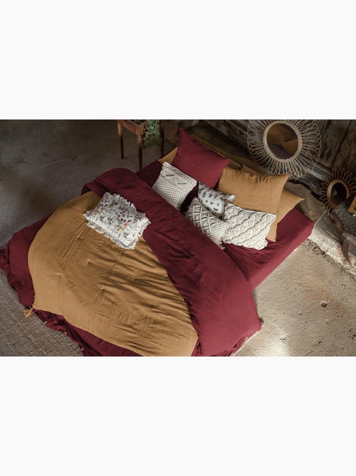 Parure de lit double gaze de coton gaïa + 2 taies 60x60 cm - Kiabi