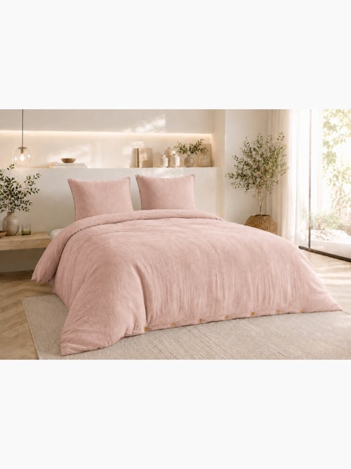 Parure de lit double gaze de coton gaïa + 2 taies 60x60 cm - Kiabi