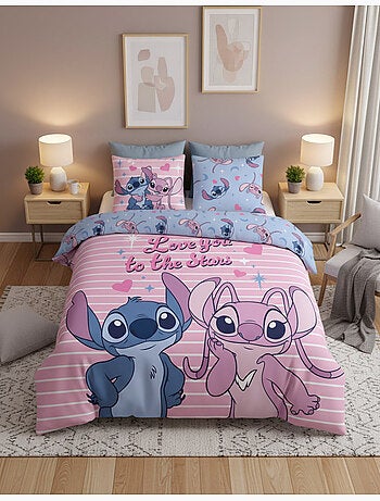 Parure de Lit Double Stitch & Angel 240x220 cm + 2 Taies d'oreiller 65x65 cm polycoton