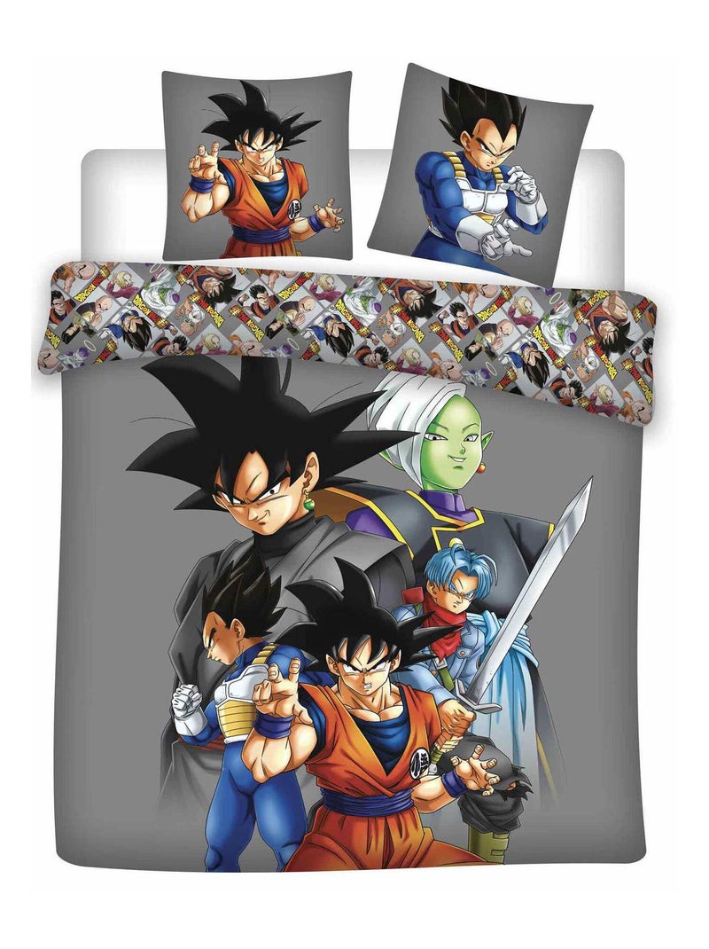 Parure de lit 'Dragon Ball Super' 2 personnes gris - Kiabi