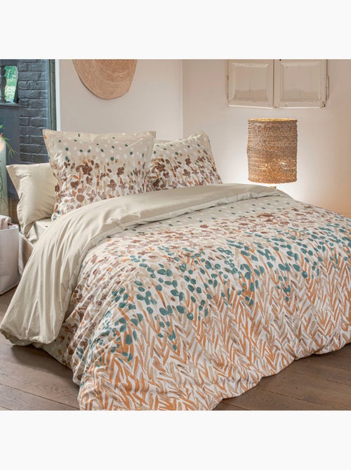 Parure de lit en coton à motif floral stylisé avec taies d’oreiller - Kiabi
